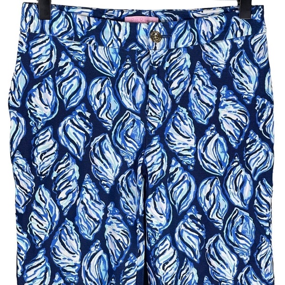 Lilly Pulitzer Skinny Pant Size 0 Keliani Stretch Conch Sea Shell Print Beach - Picture 2 of 10